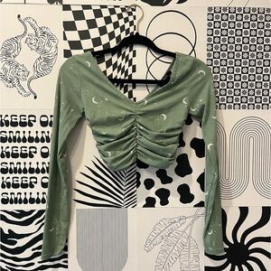 🌙Forever 21 Celestial Ruched Crop Top💫